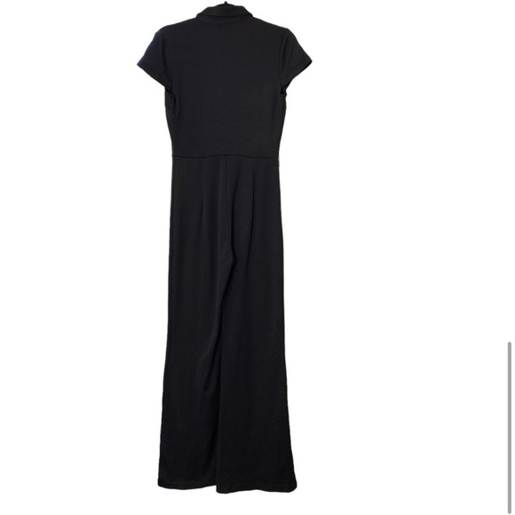 Amanda Uprichard | NEW Walker Collared Front Zip Jumpsuit in Black Size M - Picture 4 of 5